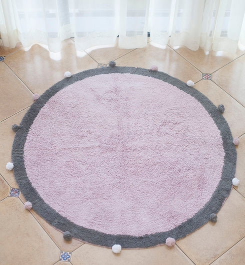 Round Rug Tapete Infantil Nordic Soft Cotton Fluffy Floor Foot Mat Kilim Baby Kids Bedroom Living Room Nursery