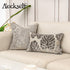 Cushion Cover Luxury Flowers Leaves Pattern Cut Velvet Home Decor Grey Throw Pillow Case Pillowcase for Couch Living Room.