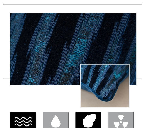 Luxury Pillowcase for Couch Flowers Leaves Pattern Cut Velvet Cushion Cover Home Decor Navy Blue Throw Pillow Case