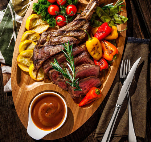 Bamboo 3 Section Platter 18" X 10" |For Appetizers / Barbecue / Burger Sliders