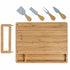 Bamboo Cheese Board and Knife Set - 14x11 inch Charcuterie Board with 4 Cheese Knives - Wood Serving Tray