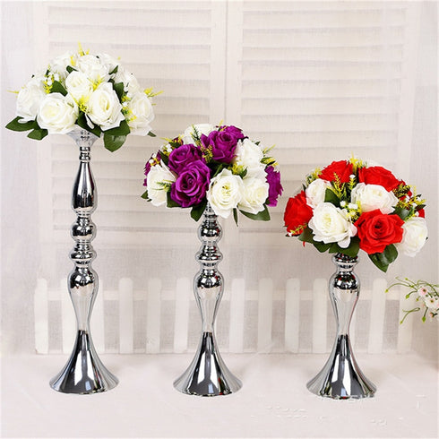 Metal Candle Holders Flowers Vase Candlestick Centerpieces Road Lead Candelabra Centerpieces Wedding props Christmas home decoration.