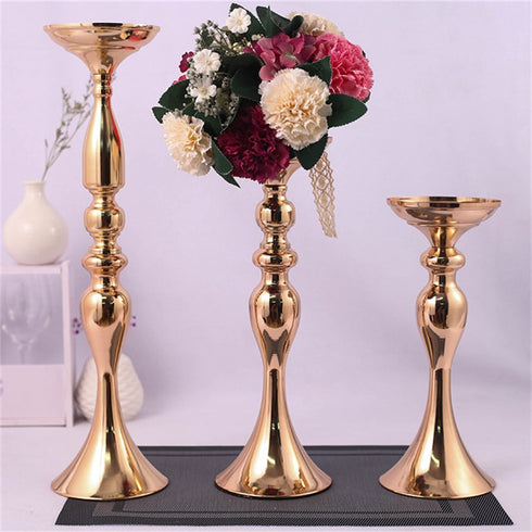 Metal Candle Holders Flowers Vase Candlestick Centerpieces Road Lead Candelabra Centerpieces Wedding props Christmas home decoration.
