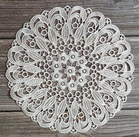 NEW round Lace embroidery placemat cup coaster.