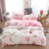 Solstice Home Textile Cyan Cute Cat Kitty Duvet Cover Pillowcase Bed Sheet ,Bedding Covers Set King Queen Twin