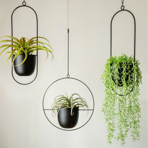 Metal Hanging Flower Pot Nordic Chain Hanging Planter Flower Vase For Home Garden Balcony New.