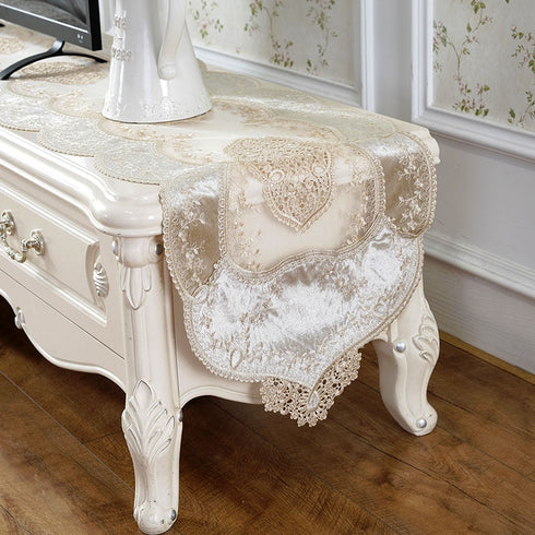Table Runner Champagne Golden Velvet American Tv Cabinet Table Table Cover Lace Tablecloth