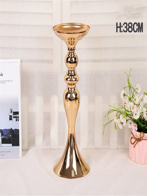 Metal Candle Holders Flowers Vase Candlestick Centerpieces Road Lead Candelabra Centerpieces Wedding props Christmas home decoration.