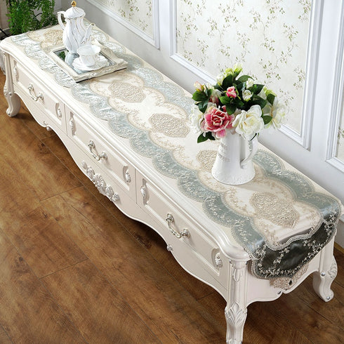 Table Runner Champagne Golden Velvet American Tv Cabinet Table Table Cover Lace Tablecloth