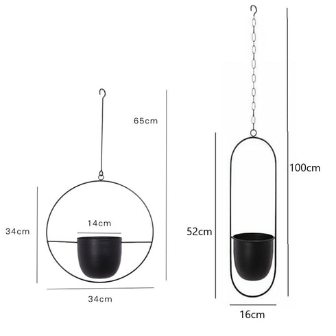 Metal Hanging Flower Pot Nordic Chain Hanging Planter Flower Vase For Home Garden Balcony New.