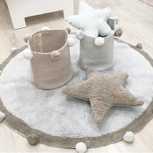 Round Rug Tapete Infantil Nordic Soft Cotton Fluffy Floor Foot Mat Kilim Baby Kids Bedroom Living Room Nursery