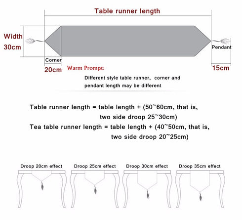 Hot Modern Luxury Table Runners with Tassel Polyester, with Feature Pattern for Wedding Home Decoration.