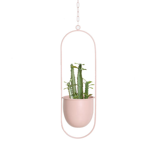 Metal Hanging Flower Pot Nordic Chain Hanging Planter Flower Vase For Home Garden Balcony New.