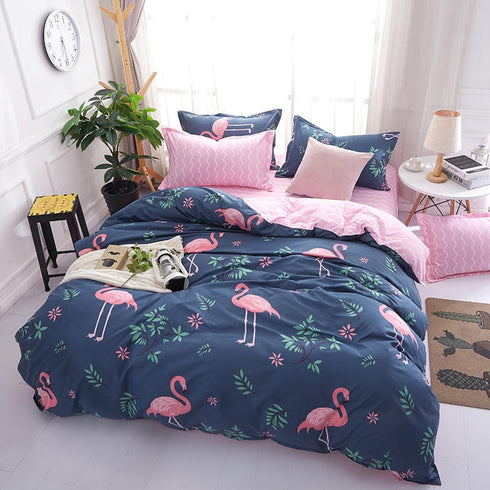 Solstice Home Textile Cyan Cute Cat Kitty Duvet Cover Pillowcase Bed Sheet ,Bedding Covers Set King Queen Twin