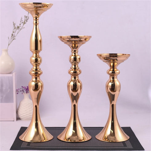 Metal Candle Holders Flowers Vase Candlestick Centerpieces Road Lead Candelabra Centerpieces Wedding props Christmas home decoration.