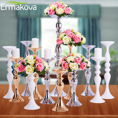 Candle Holders Stand Column Candlestick Event Road Lead Flower Vase Rack Table Wedding Centerpieces Party Dinner Decor