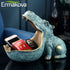 Resin Hippo Statue Hippopotamus Sculpture Figurine Key Candy Container Decoration Home Table Decoration Accessories