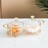 Fruit Plate Snack dish Transparent Round Fruit dish Snack Grid Plate Snack tray Iron Box with Lid dessert tray
