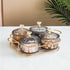 Fruit Plate Snack dish Transparent Round Fruit dish Snack Grid Plate Snack tray Iron Box with Lid dessert tray