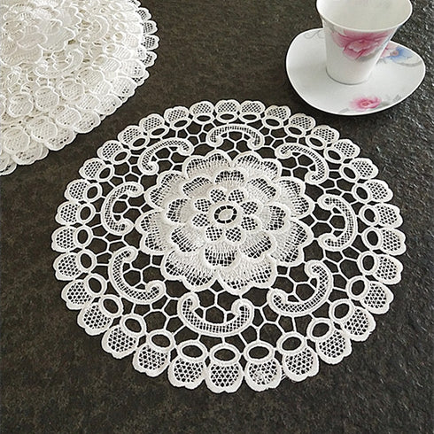 NEW round Lace embroidery placemat cup coaster.