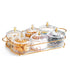 Fruit Plate Snack dish Transparent Round Fruit dish Snack Grid Plate Snack tray Iron Box with Lid dessert tray