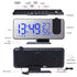 Radio LED Digital Smart Alarm Clock Watch Table Electronic Desktop Clocks USB Wake Up Clock with 180° Time Projector Snooze