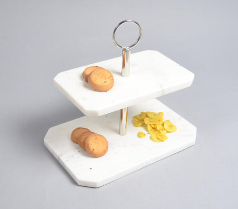 Classic Marble & Iron Tiered Cake Stand