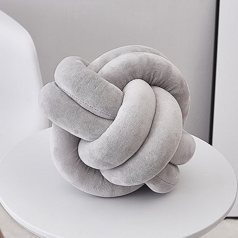 Soft Plush Knot Cushion Sofa Throw Pillow for Living Room Green Round Hand Woven Cushion Throw Pillow Round Knot Pillow