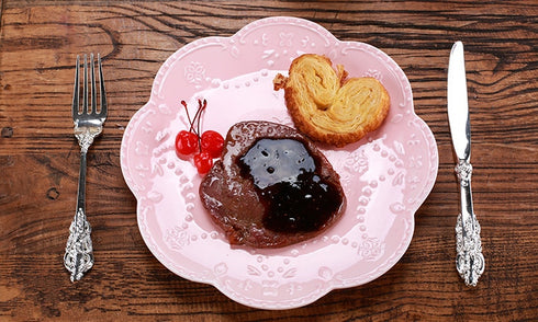 European Style Flat Plate-6"8"10"Western Steak Plate -Embossed Round Shallow Plate Pure White Bone China Dessert Tray Home Acces