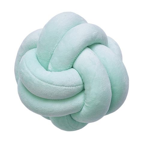 Soft Plush Knot Cushion Sofa Throw Pillow for Living Room Green Round Hand Woven Cushion Throw Pillow Round Knot Pillow